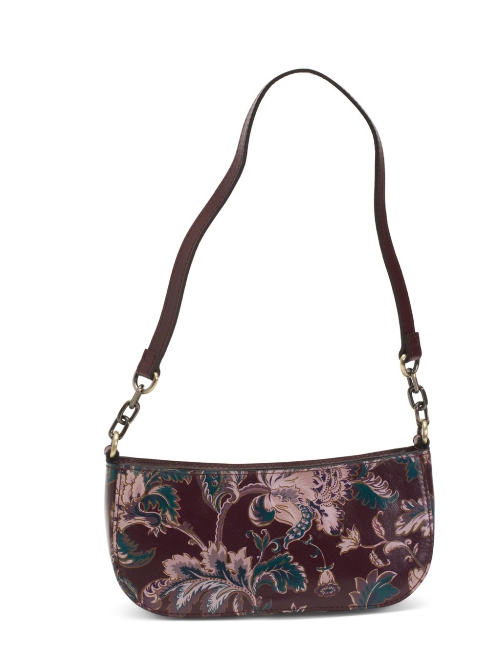 Patricia Nash Burgundy Floral Shoulder Bag